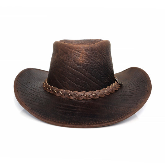 DustCrest Brown Leather Hat