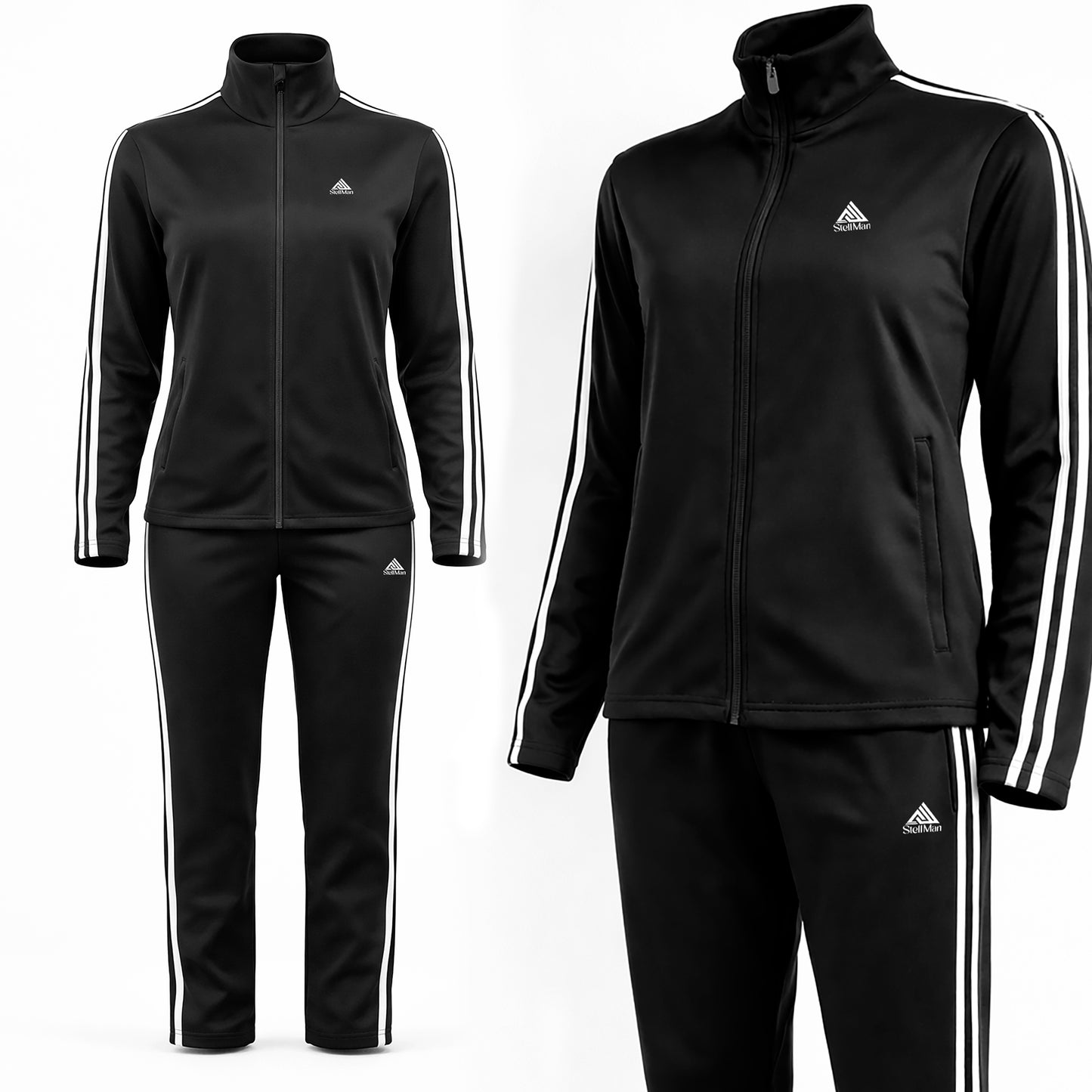 StellMan Kalyx Women’s Track Suit – Speedo Brushed Polyester Performance - Black