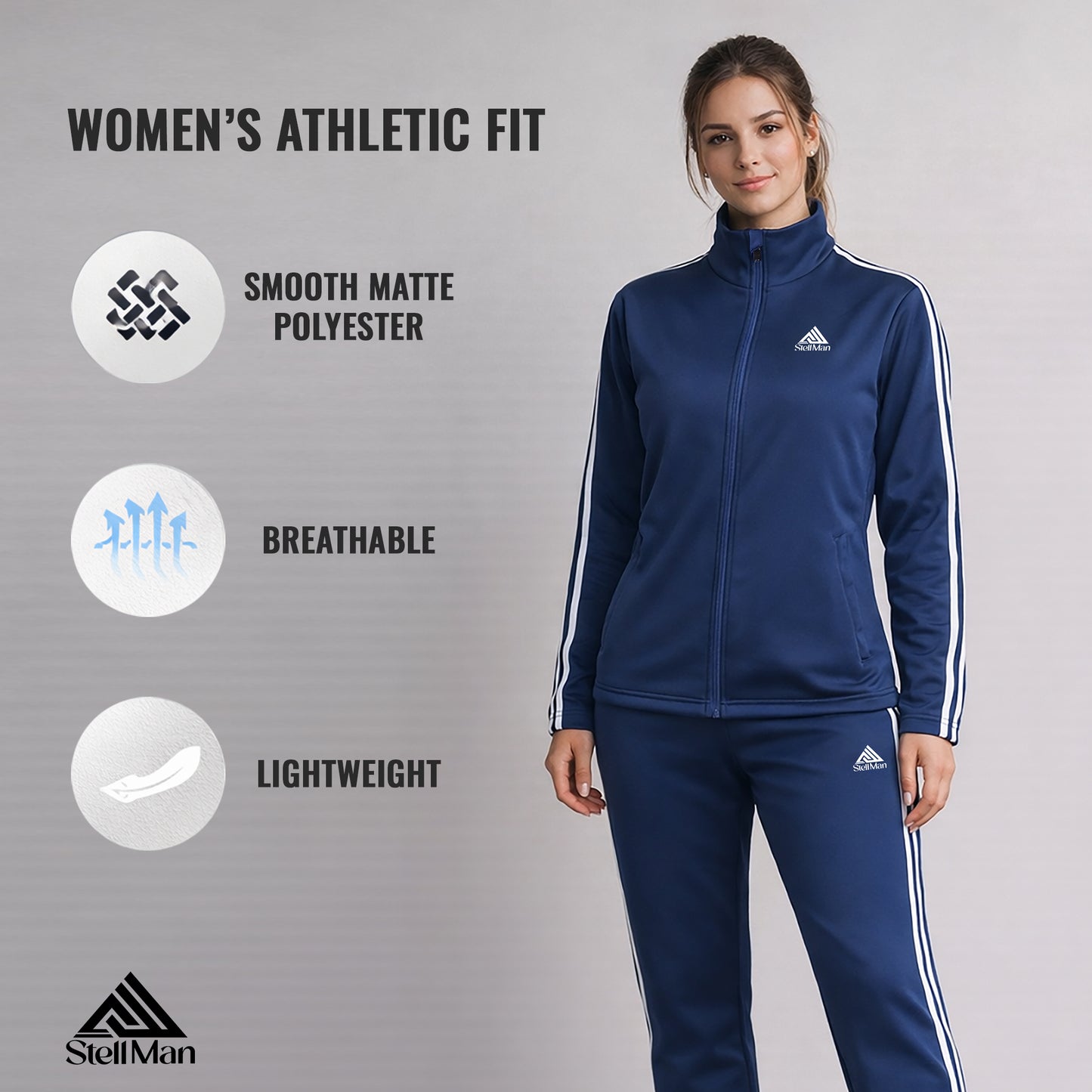 StellMan NovaStride Women’s Athletic Track Suit - Blue