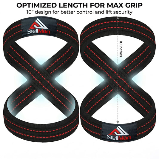Heavy-Duty Figure 8 Lifting Straps – Deadlift & Weightlifting Grip Support