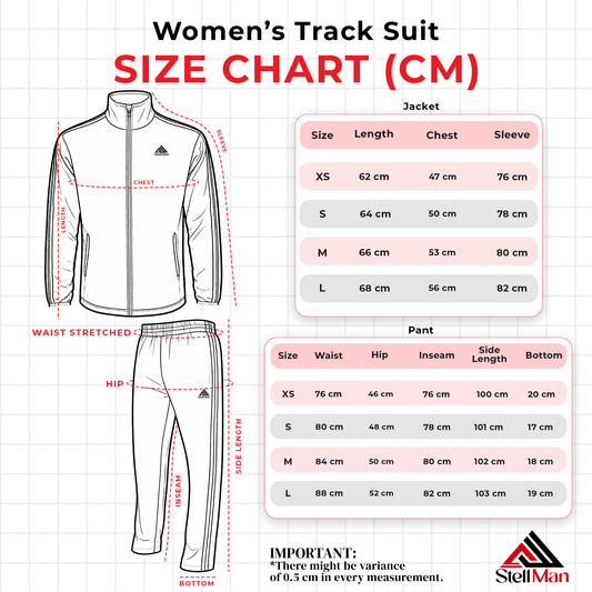 StellMan Kalyx Women’s Track Suit – Speedo Brushed Polyester Performance - Black