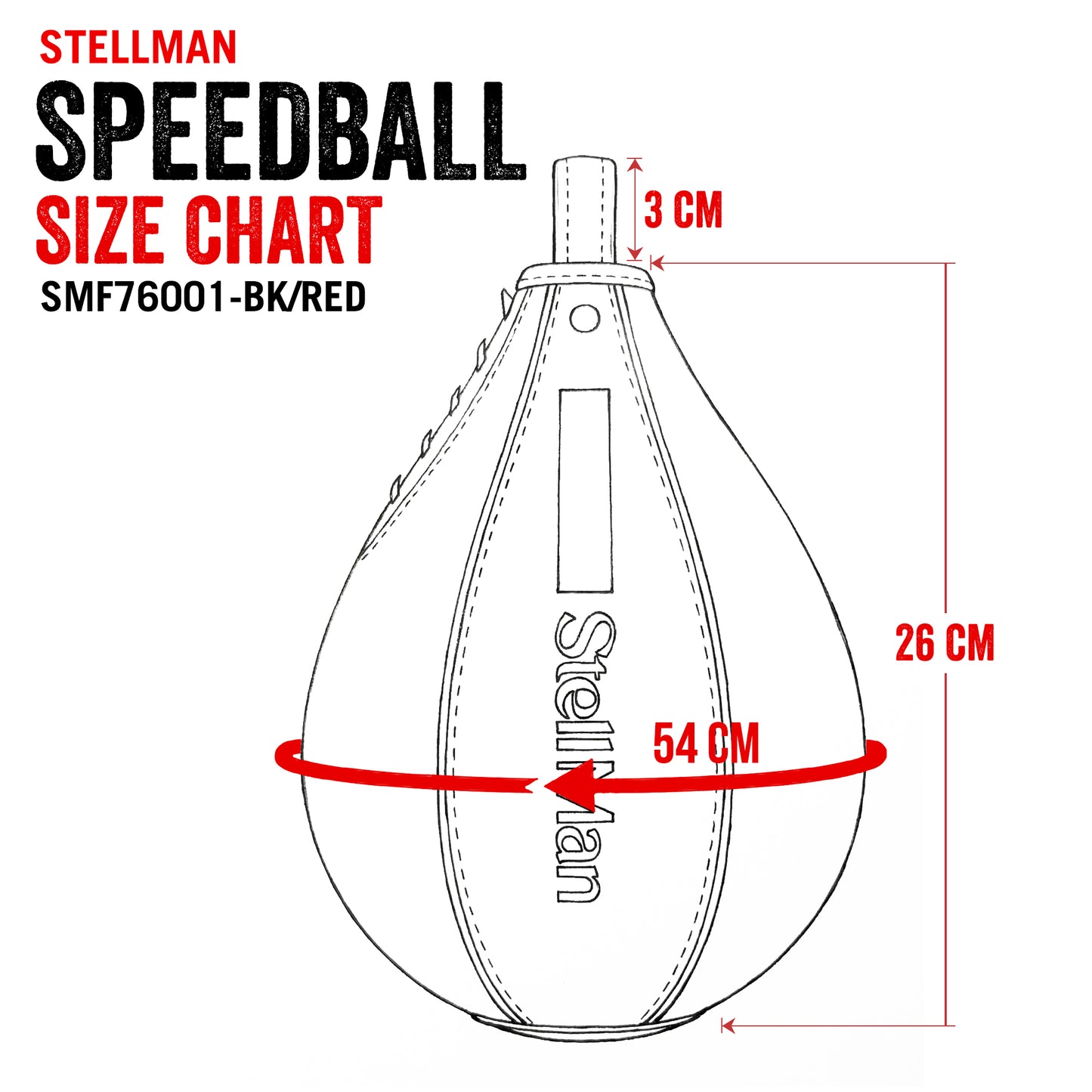 StellMan TempoStrike Boxing Speed Bag - Red Edition