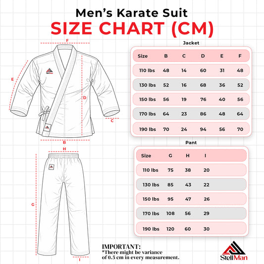 StellMan Men’s Black Karate Uniform Gi – Heavyweight Cotton Martial Arts Suit