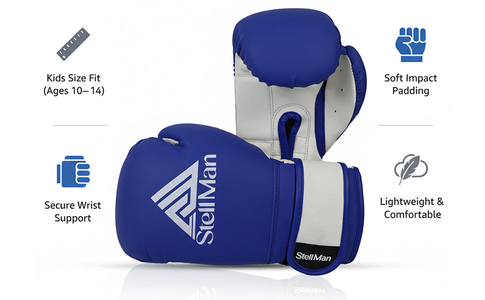 StellMan Junior Pro Boxing Gloves – Blue Edition