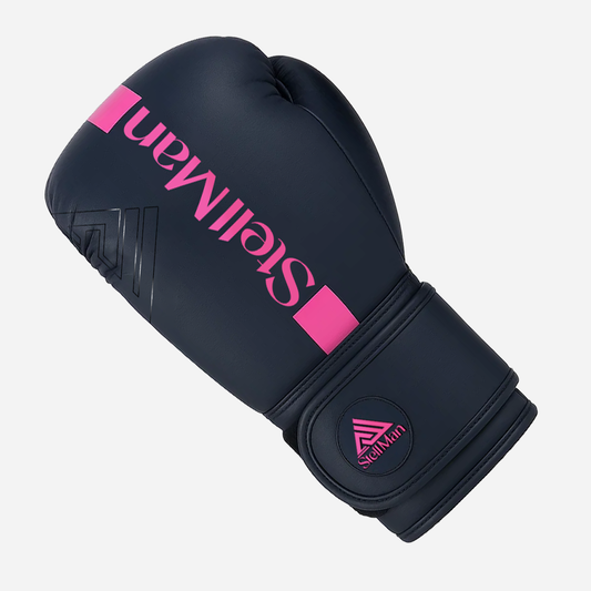 Stellman Tight Fit Boxing Gloves - Matte Black/Pink