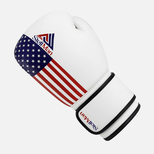 Stellman Gladiator 3.0 White Boxing Gloves-US Flag