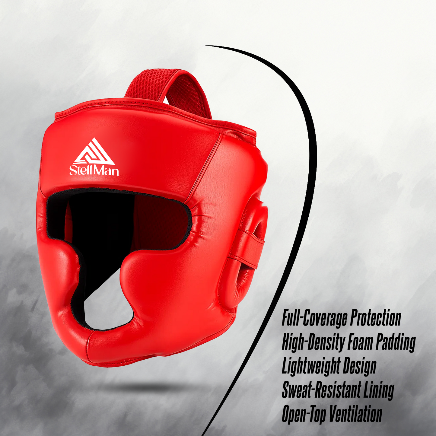 Stellman Warrior Pro Protective Sparring Headgear – Red Edition