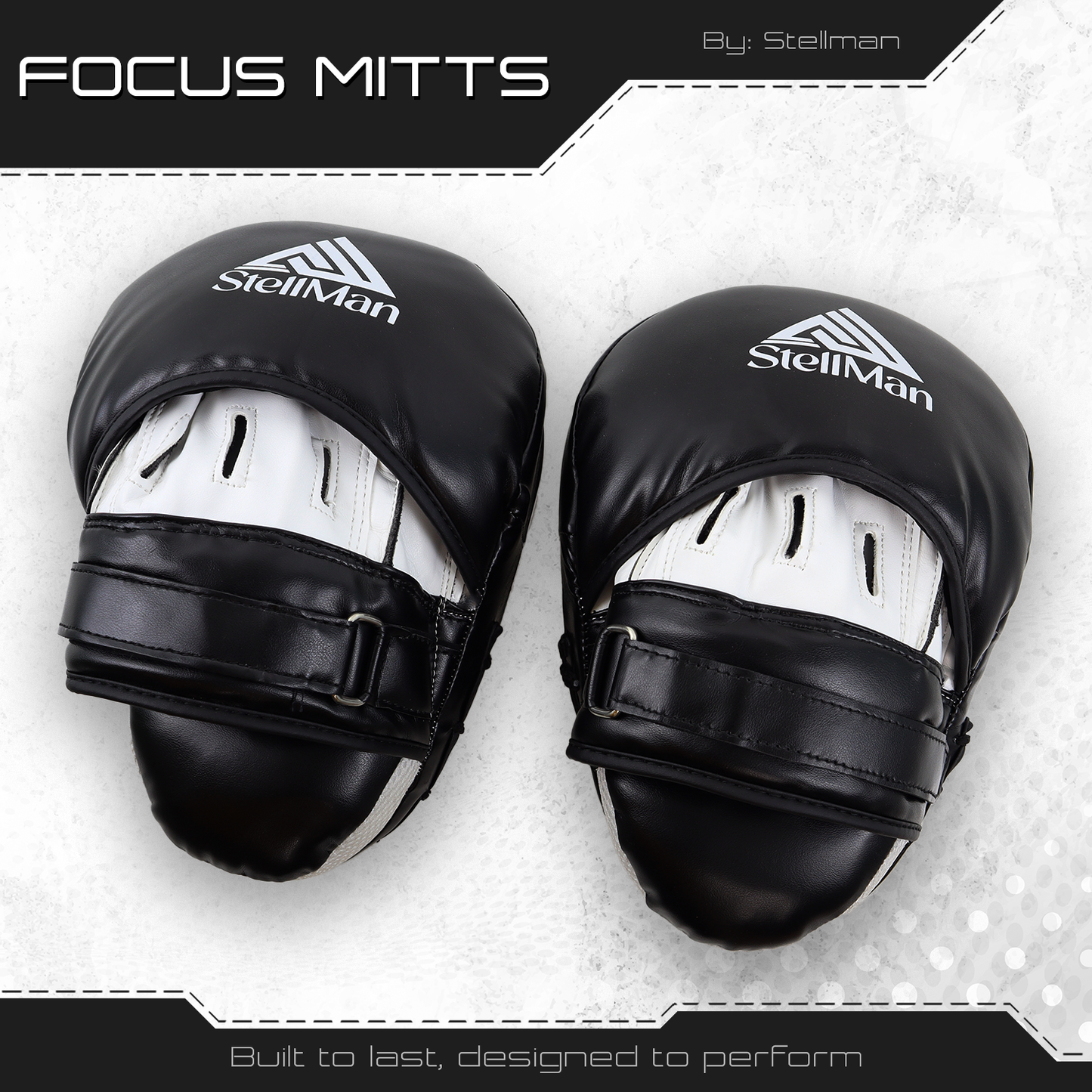 Stellman Target Champ Kids’ Focus Pads – Curved Black & White Punch Mitts