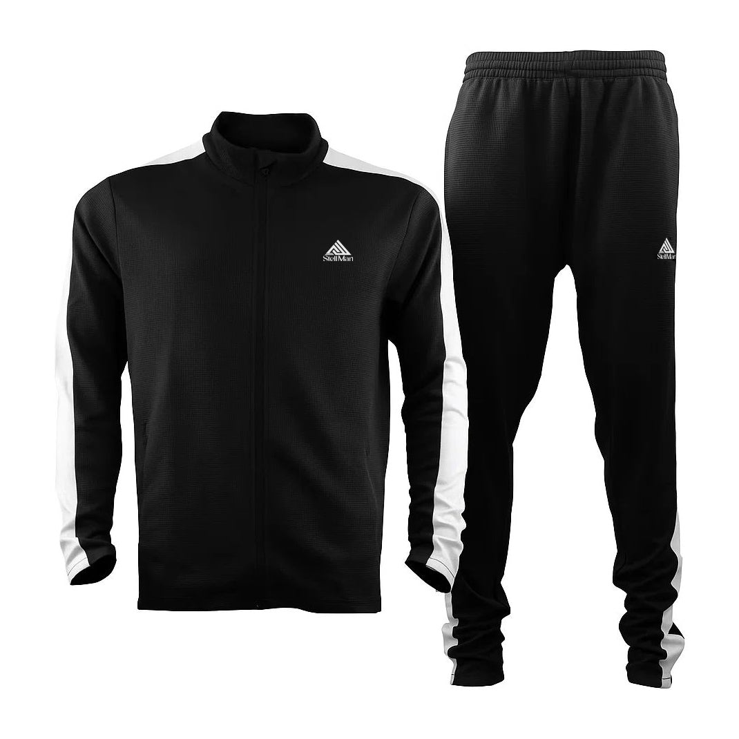 Men's Full Zip-Up Hoodie Tracksuit Set - Gym 2 Piece Outfit
