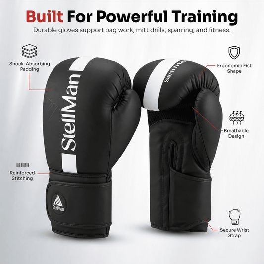 Black and White Boxing Gloves