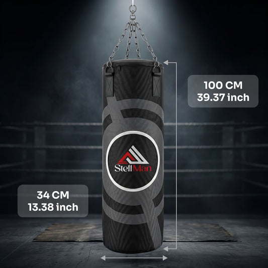 Stellman Heavy Duty Hanging Punching Bag-Black