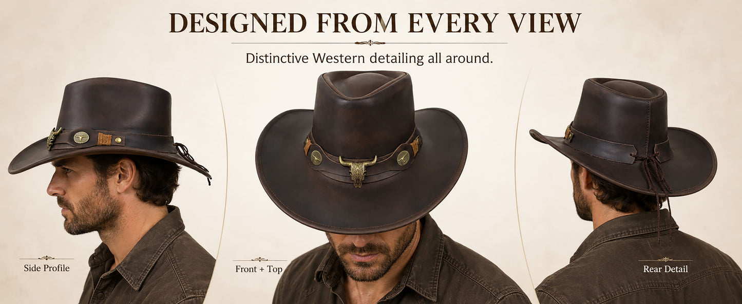 StellMan CanyonHorn Leather Hat