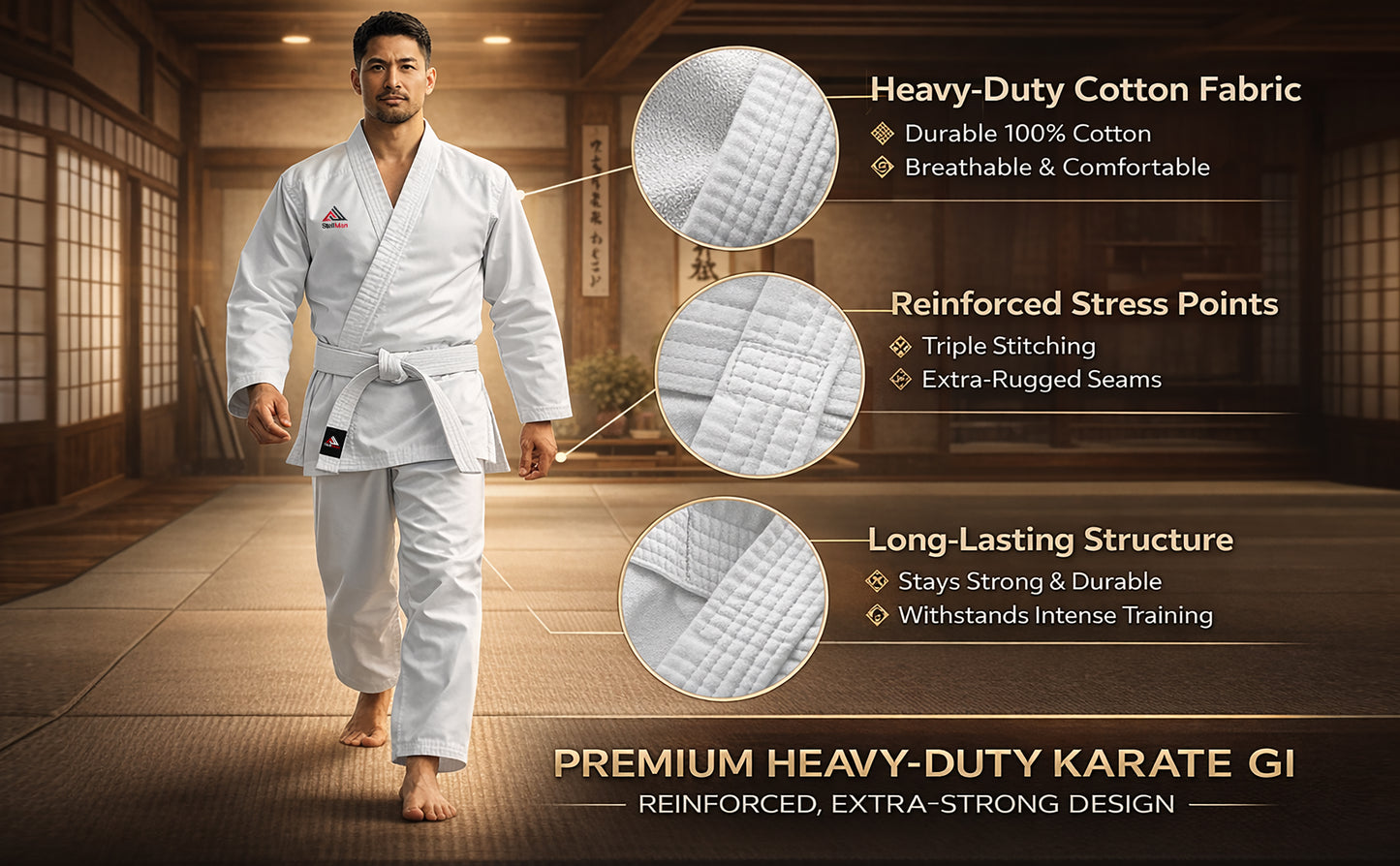 Stellman Men’s Karate Uniform Gi – Premium Heavyweight Cotton Martial Arts Suit