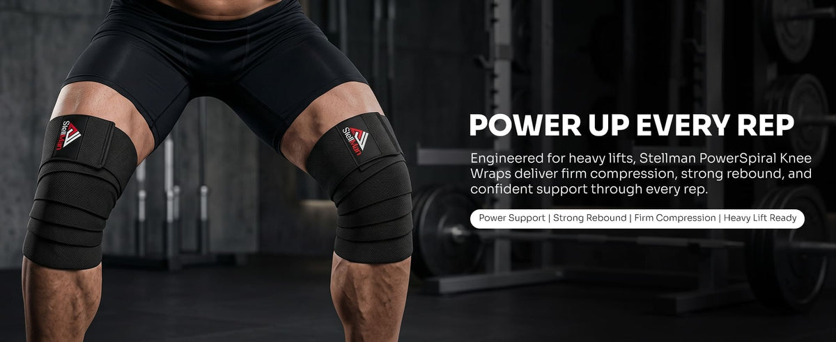 Stellman PowerSpiral Weight Lifting Knee Wraps