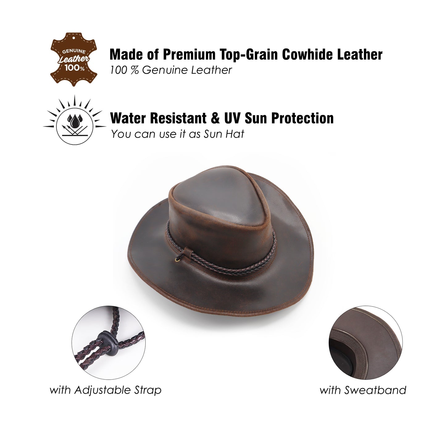 Stellman Midnight Rider Leather Cowboy Hats