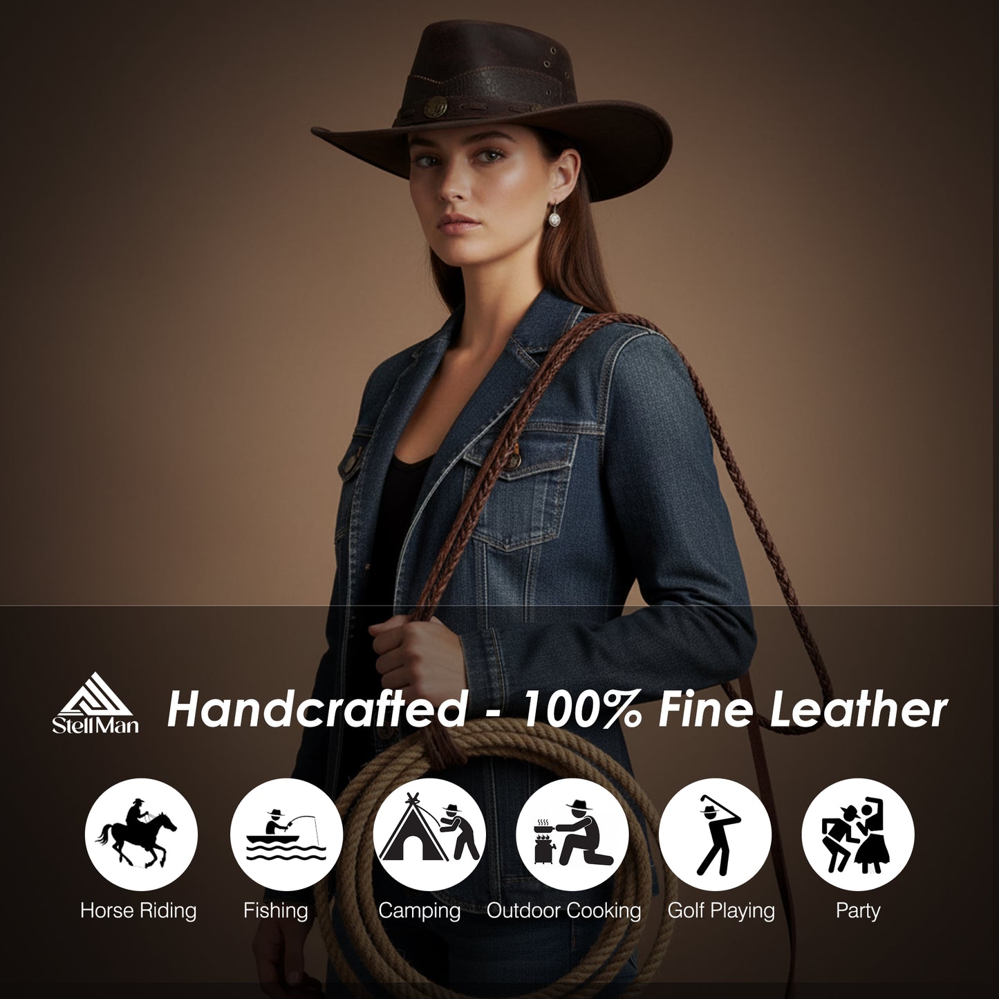 Stellman Wild West Lids Leather Hat
