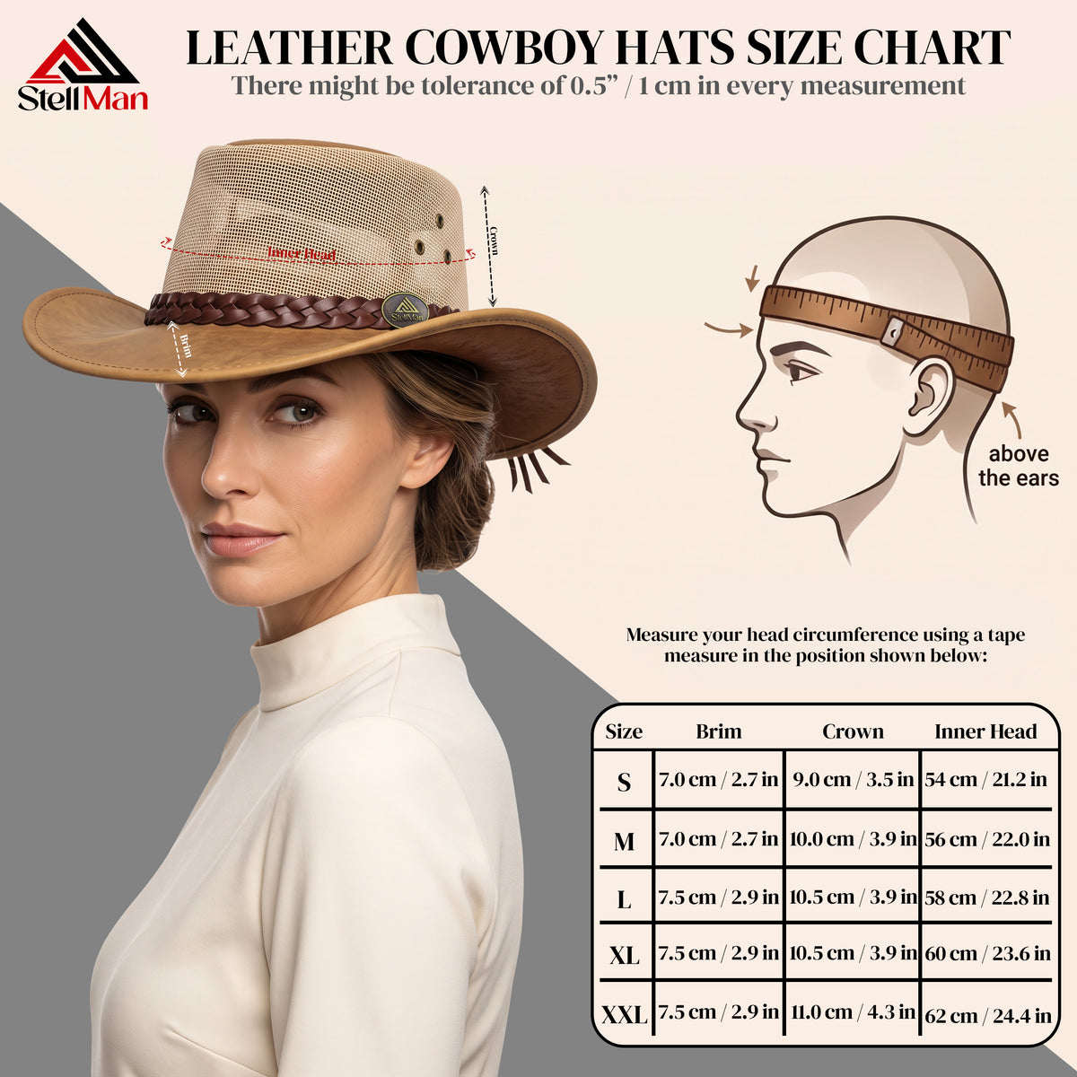 StellMan SandTrail Leather Cowboy Hat
