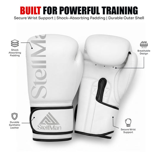 Lightning Strike White Boxing Gloves