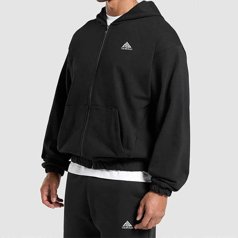Men's Zip Up Hoodie - Grey