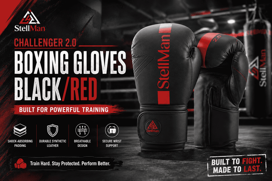 black boxing gloves with red