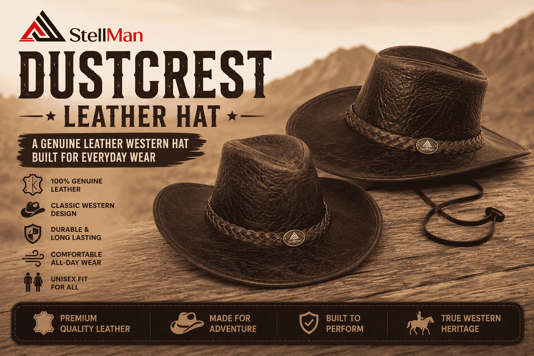 StellMan DustCrest Leather Hat: A Genuine Leather Western Hat Built for Everyday Wear