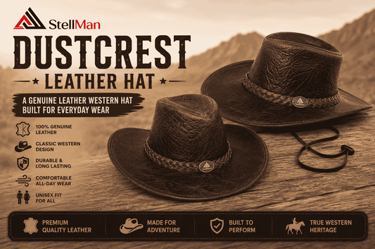 StellMan DustCrest Leather Hat: A Genuine Leather Western Hat Built for Everyday Wear