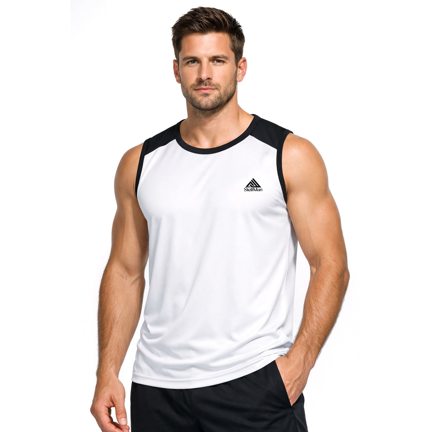 StellMan AeroFlex Men’s Interlock Performance Tank Top – Lightweight Gym & Training Wear