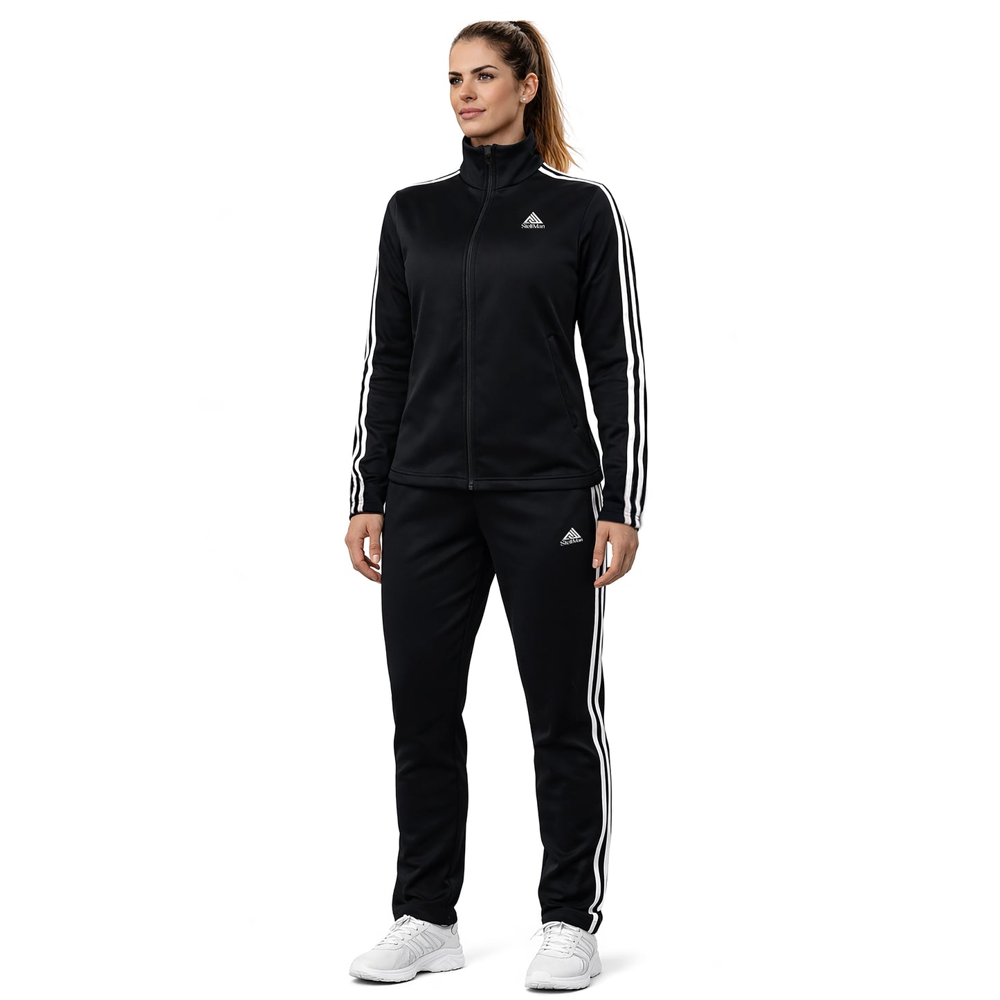 StellMan Kalyx Women’s Track Suit – Speedo Brushed Polyester Performance - Black