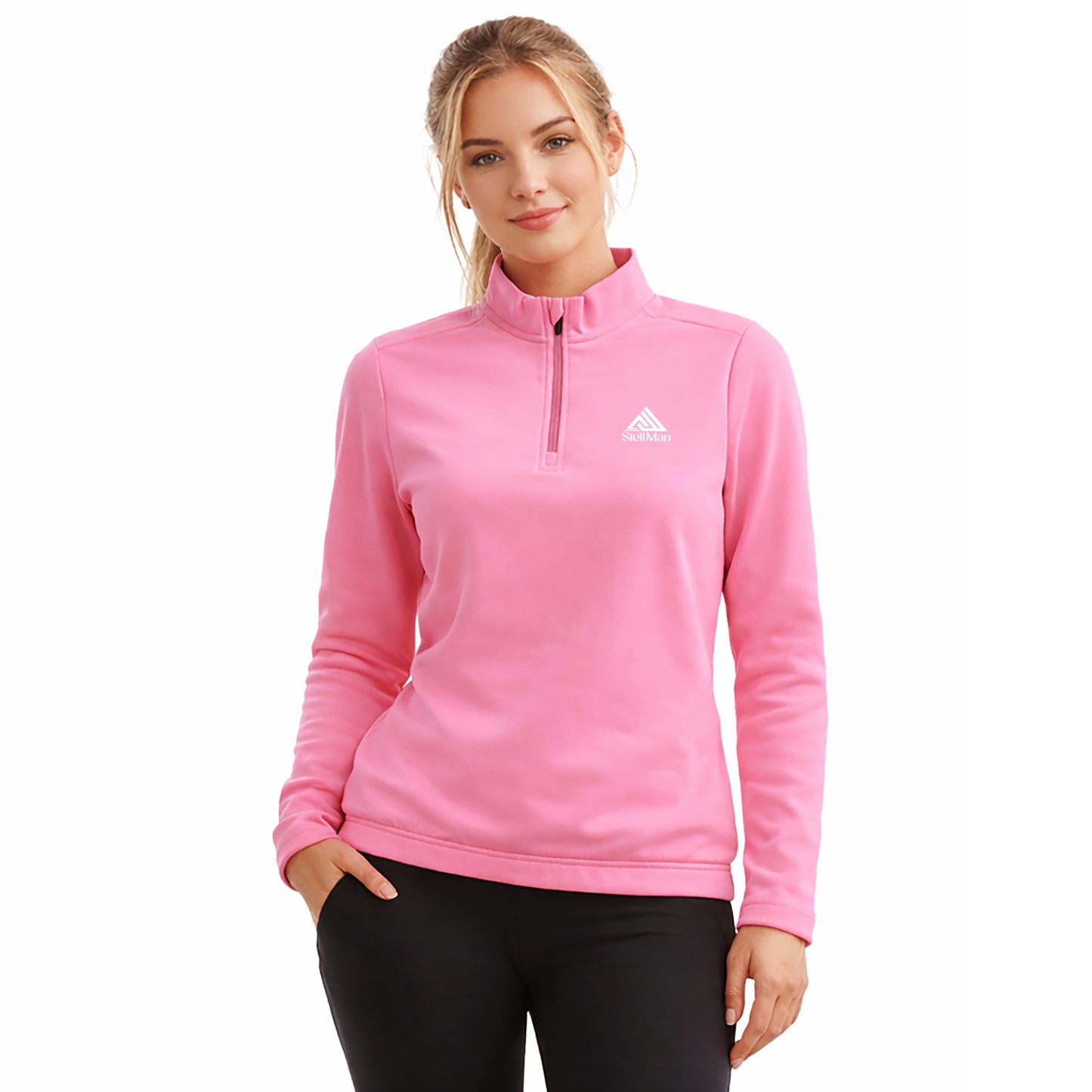 StellMan MotionScuba Quarter Zip Sweatshirt - Cotton Candy Pink