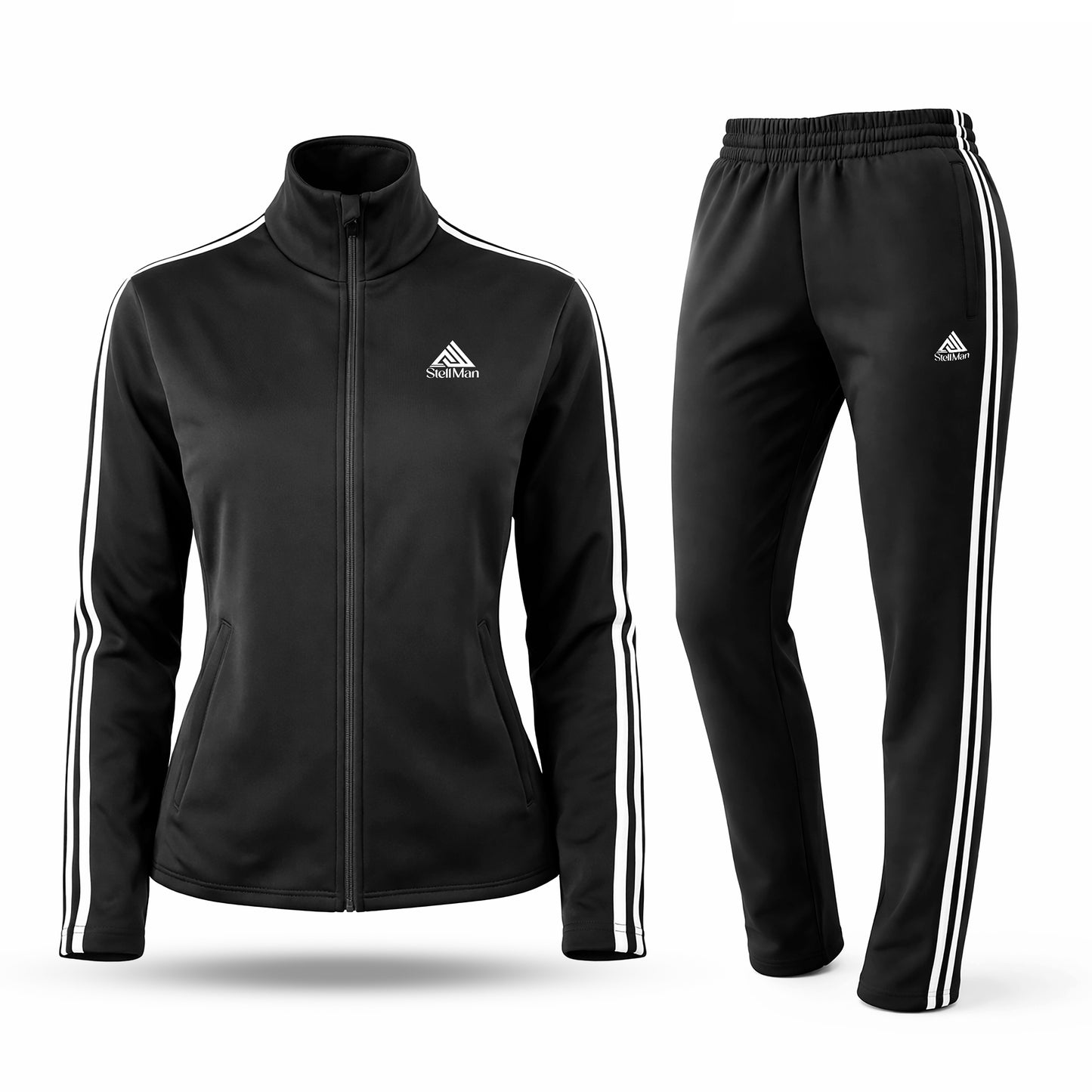 StellMan Kalyx Women’s Track Suit – Speedo Brushed Polyester Performance - Black
