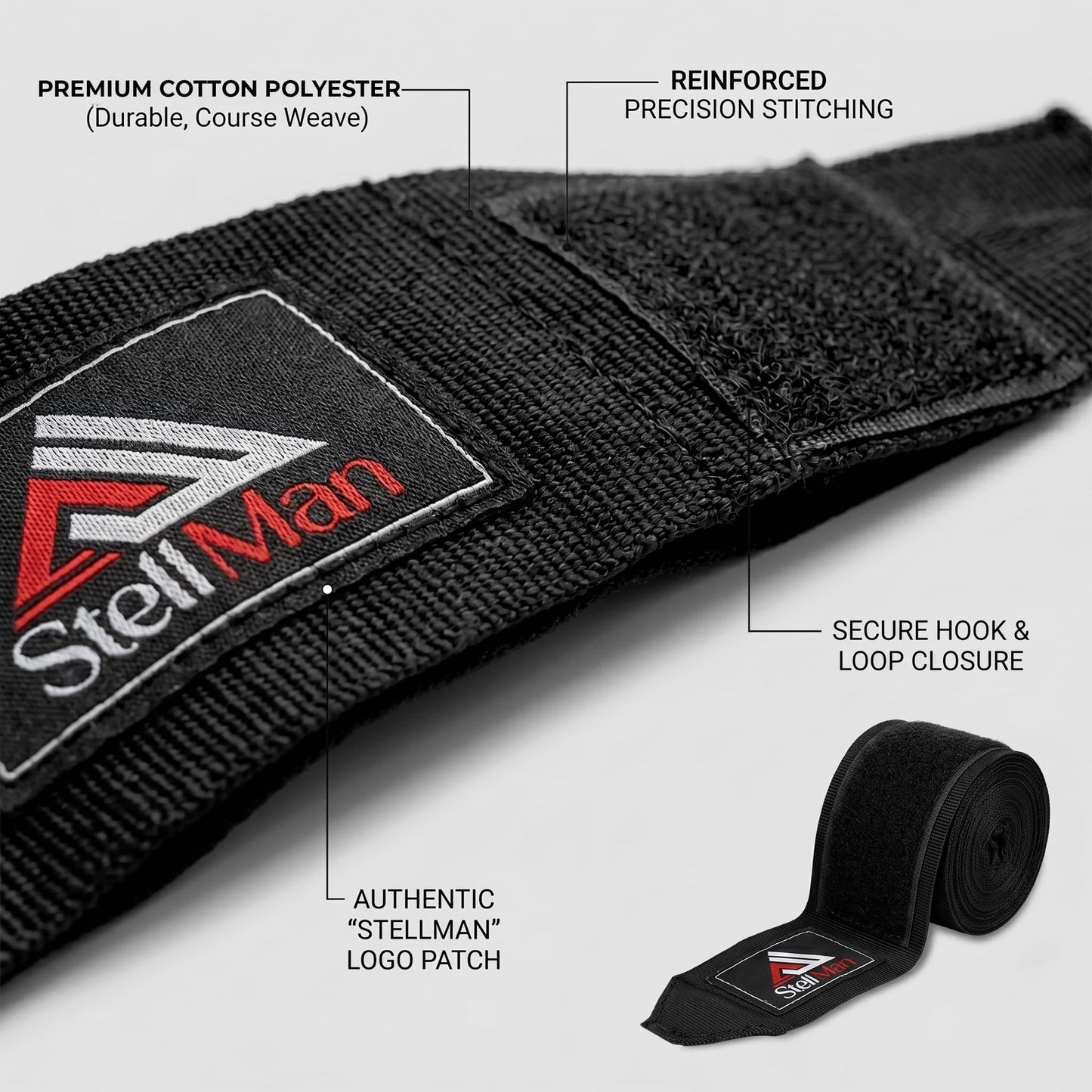 Stellman Warrior Boxing Hand Wraps - Black
