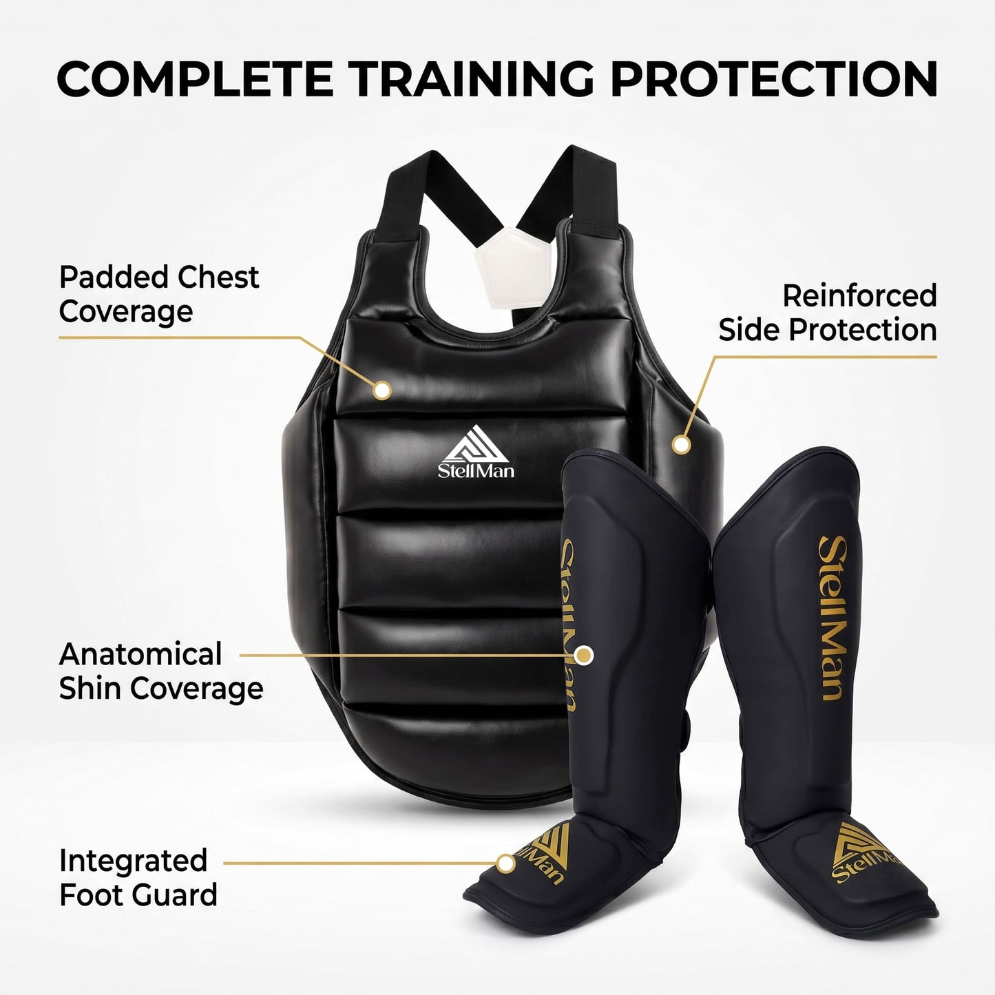 StellMan Combat Protection Set – Chest Guard & IronCore Shin Guards