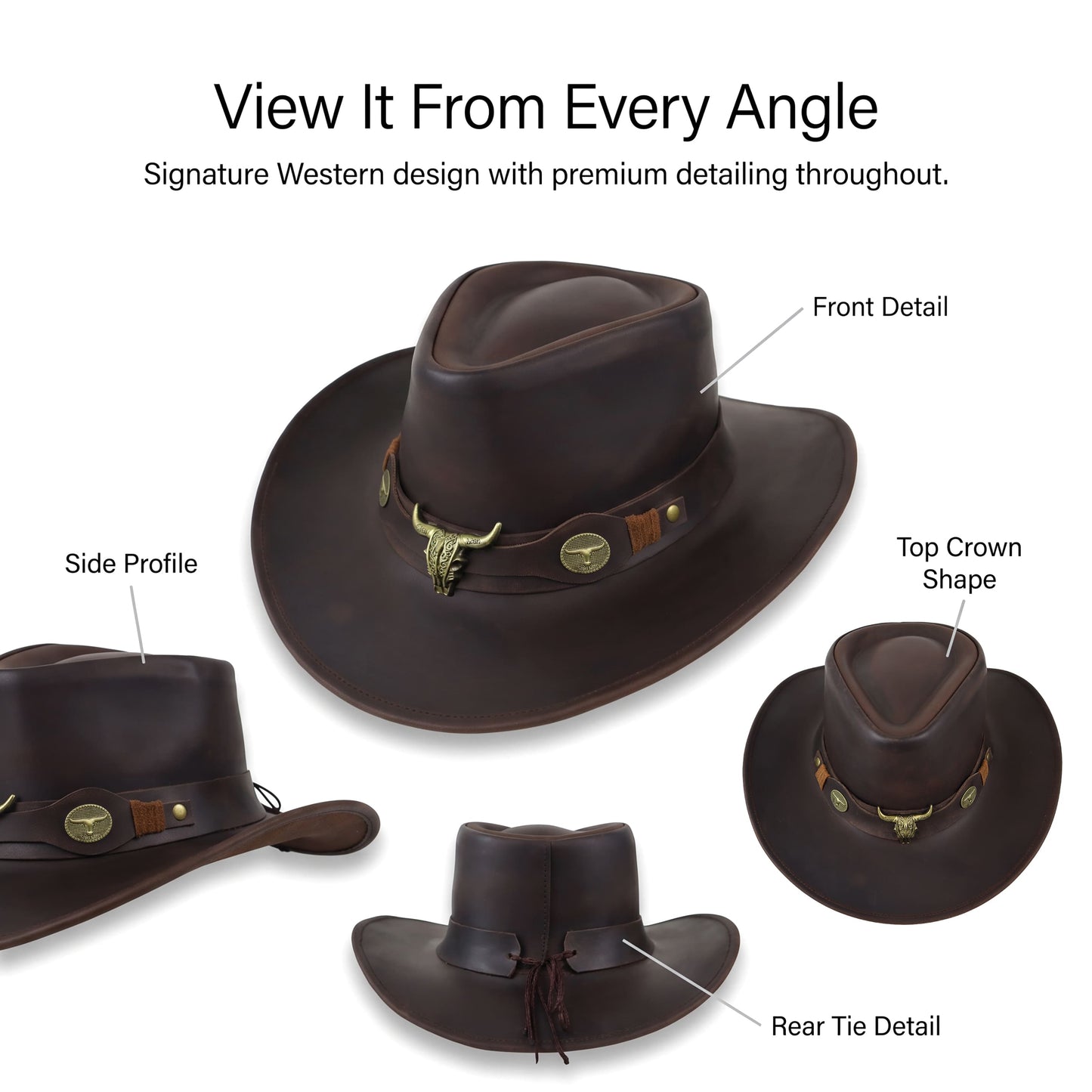 StellMan CanyonHorn Leather Hat