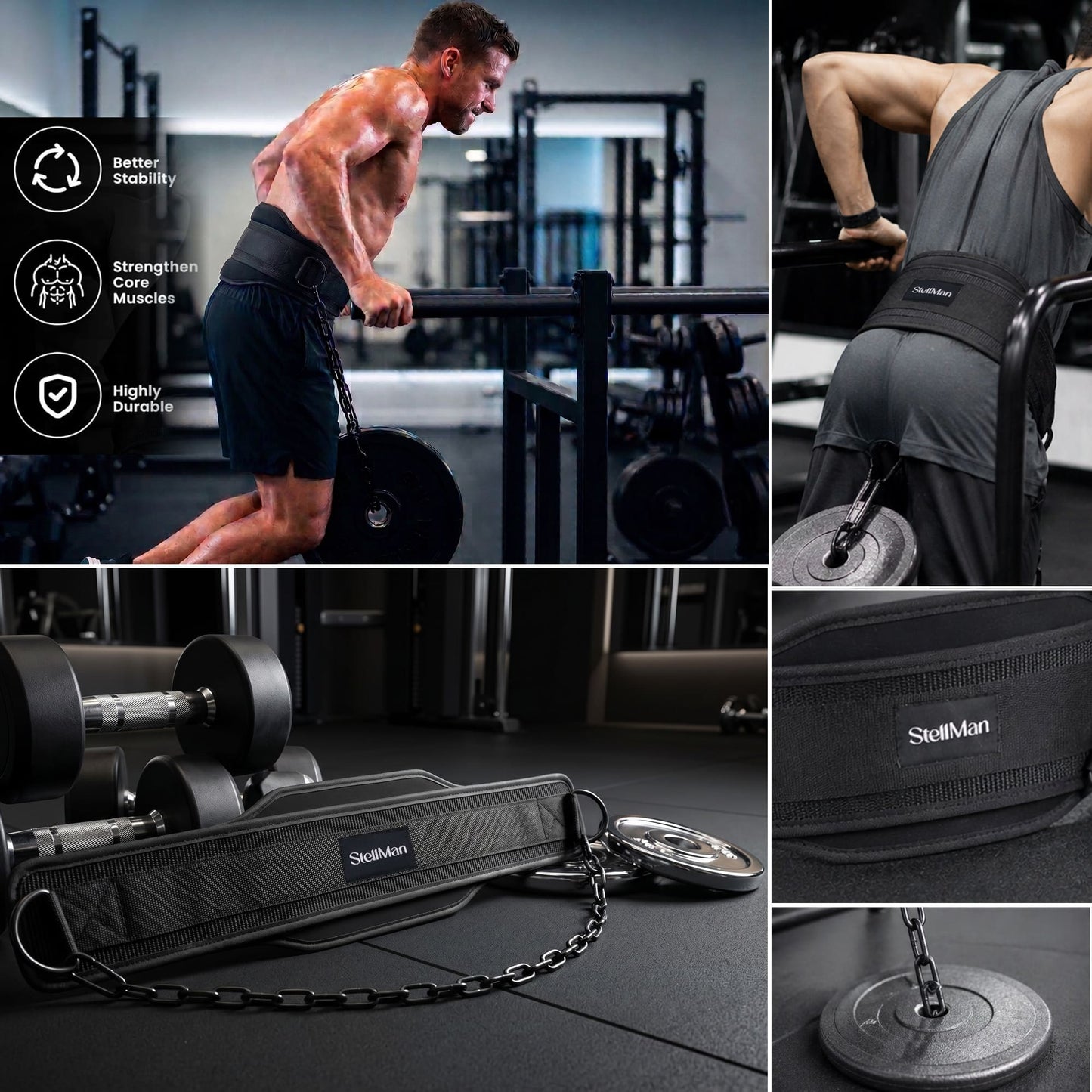 StellMan Dip Belt with Steel Chain | Weightlifting & Pull Ups