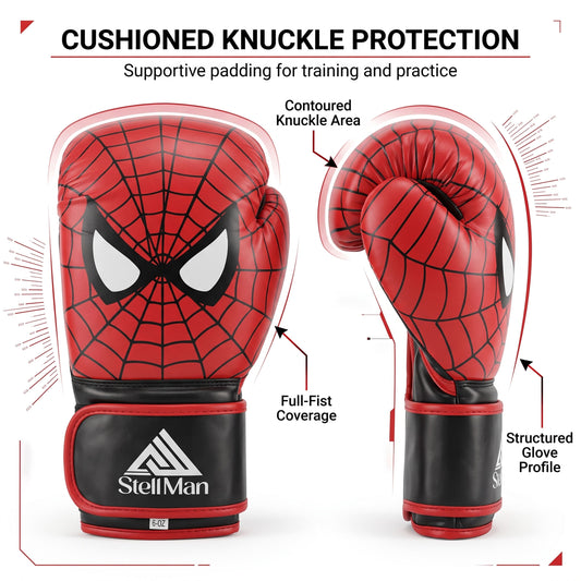 junior boxing gloves in spiderman design