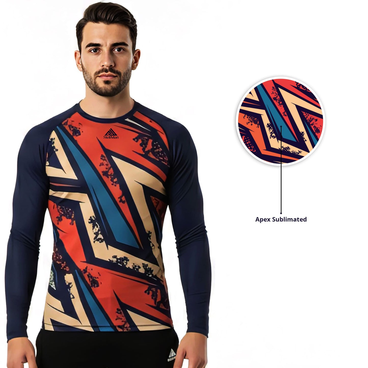 StellMan Apex Sublimated Rash Guard – BJJ/MMA Training Shirt