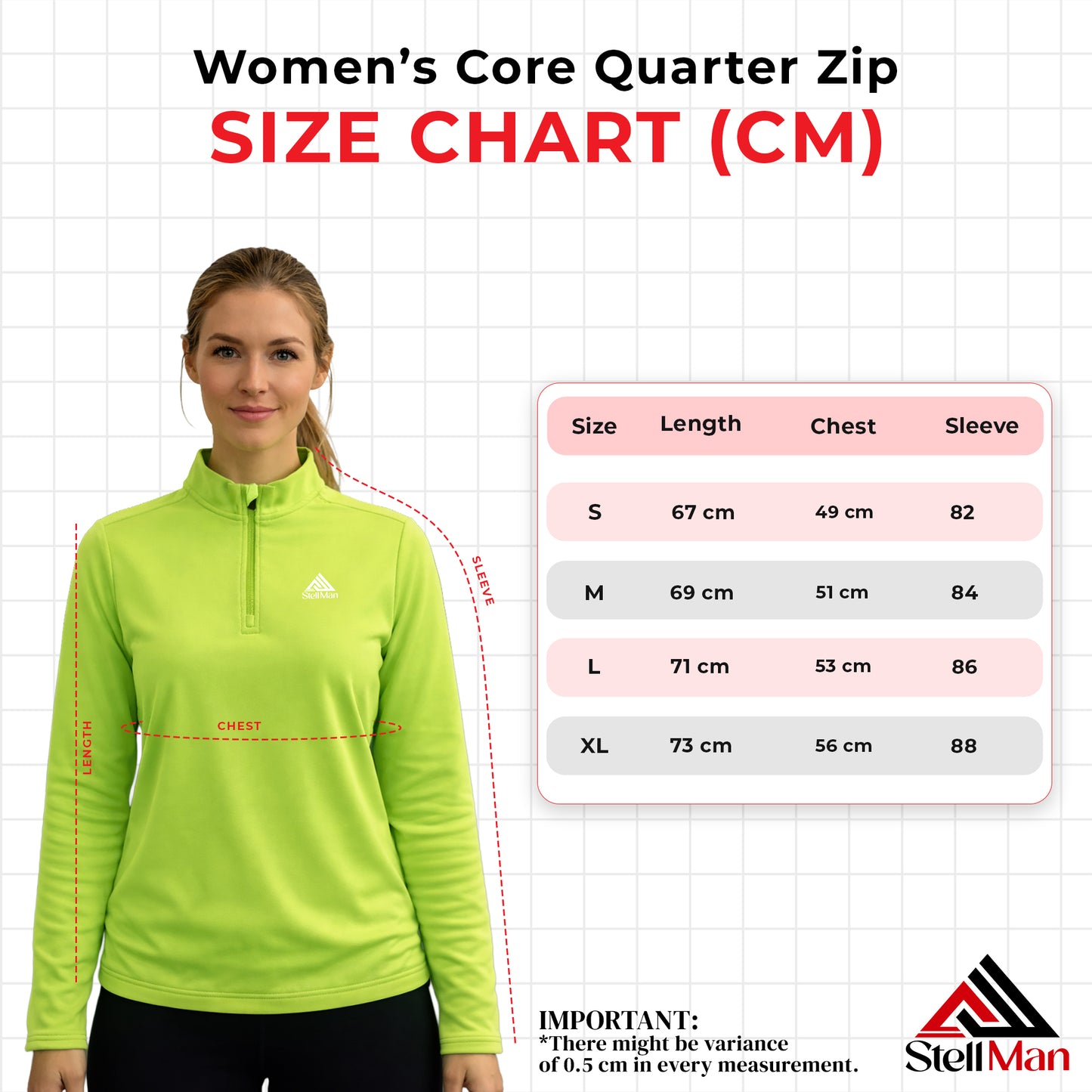 StellMan MoveTech Quarter-Zip Sweatshirt -  Lime Popsicle
