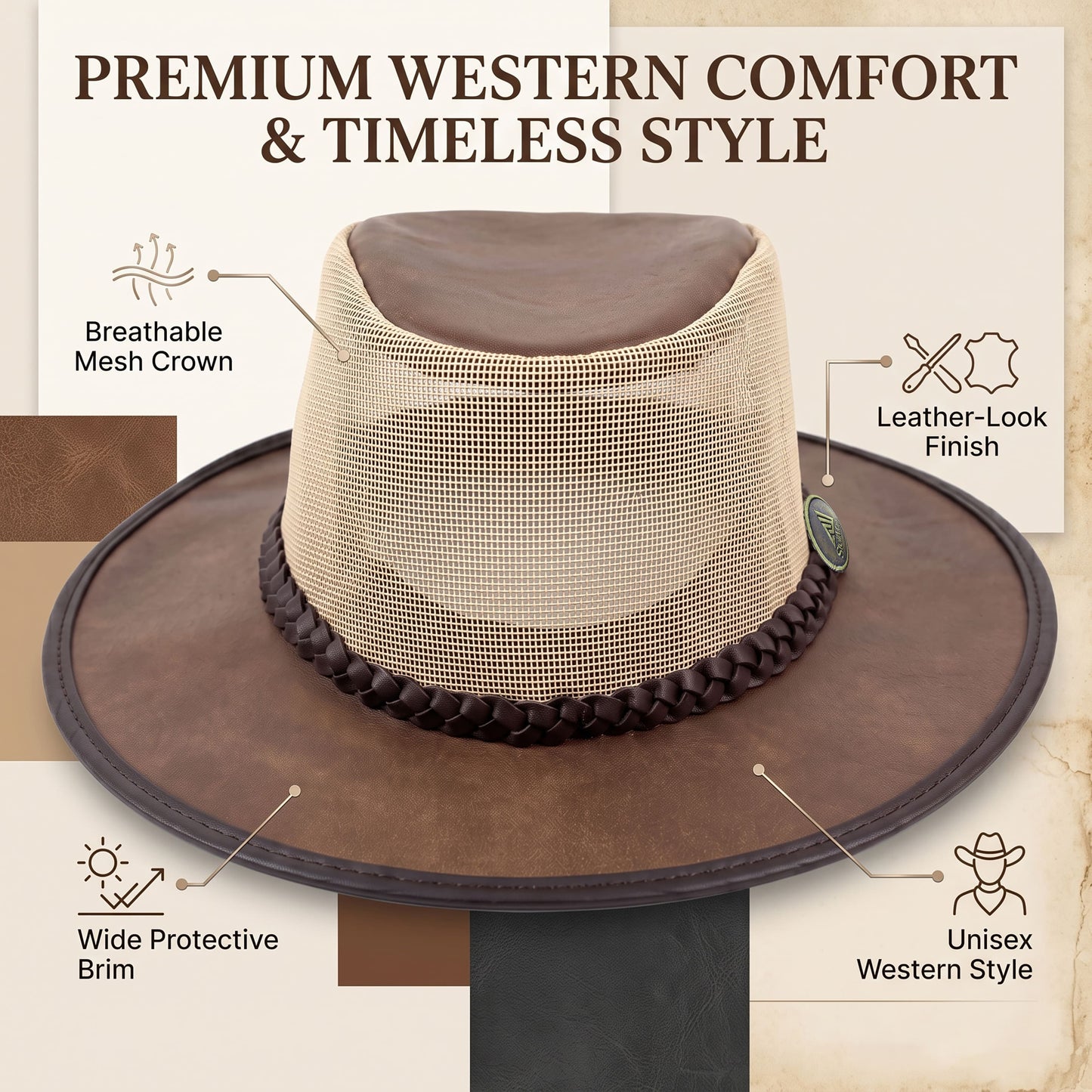 StellMan BrownRange Leather Hat