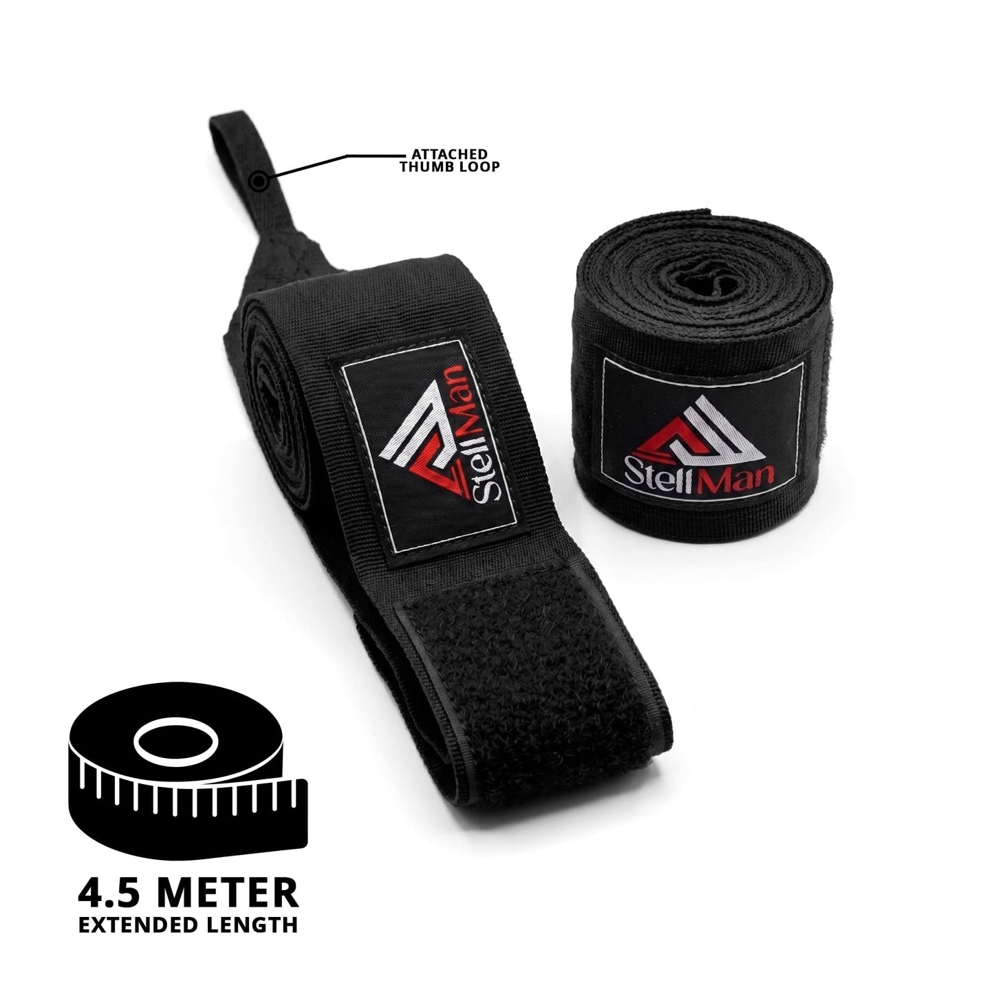 Stellman Warrior Boxing Hand Wraps - Black
