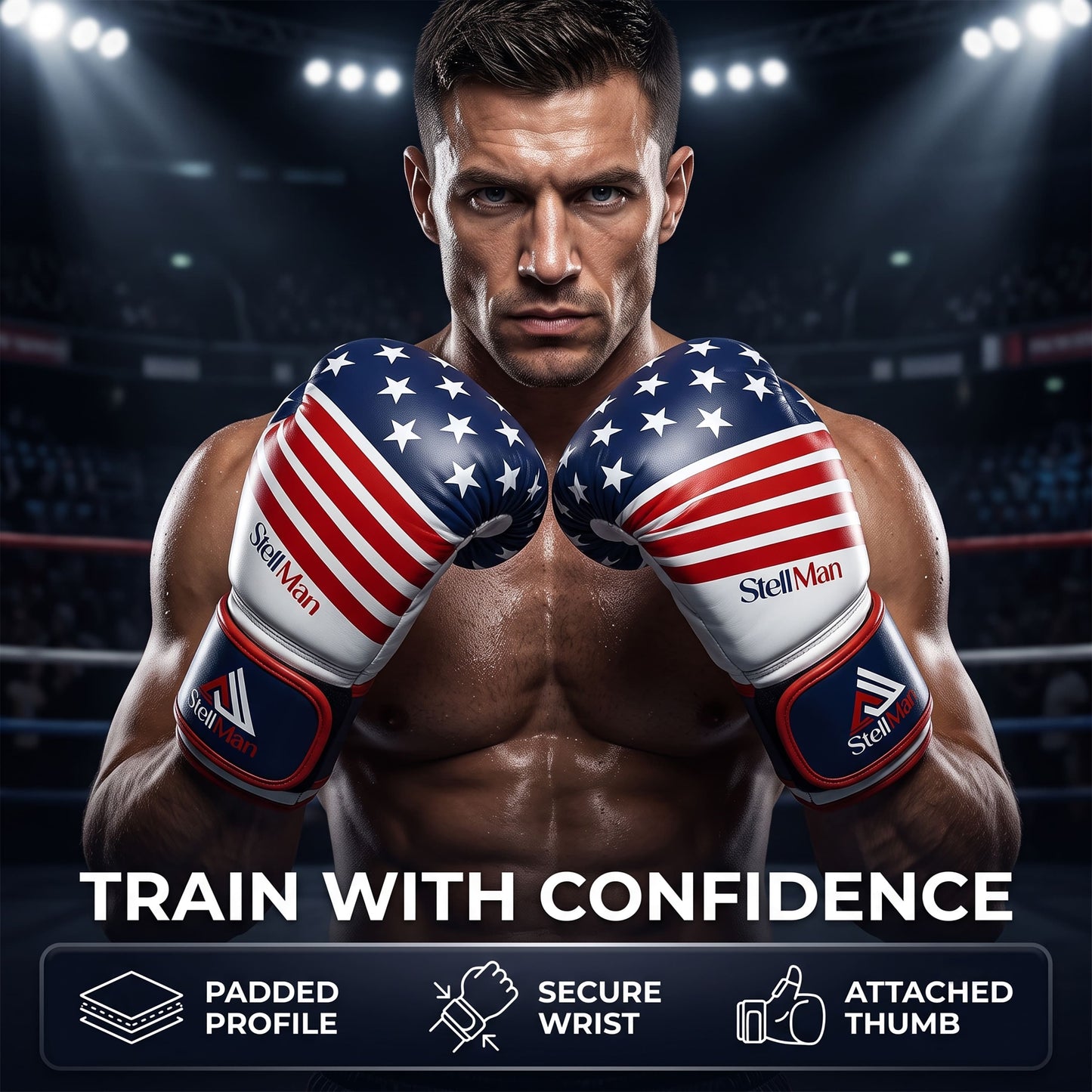 Stellman Gladiator 2.0 Grappling Gloves-US Flag