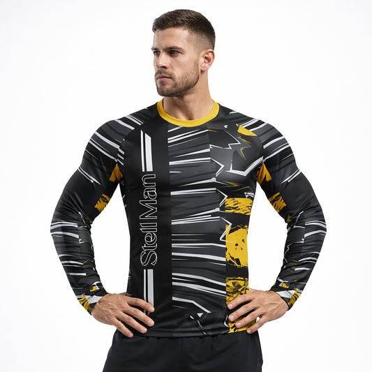 StellMan Volt Sublimated Rash Guard – Compression Shirt for BJJ/MMA