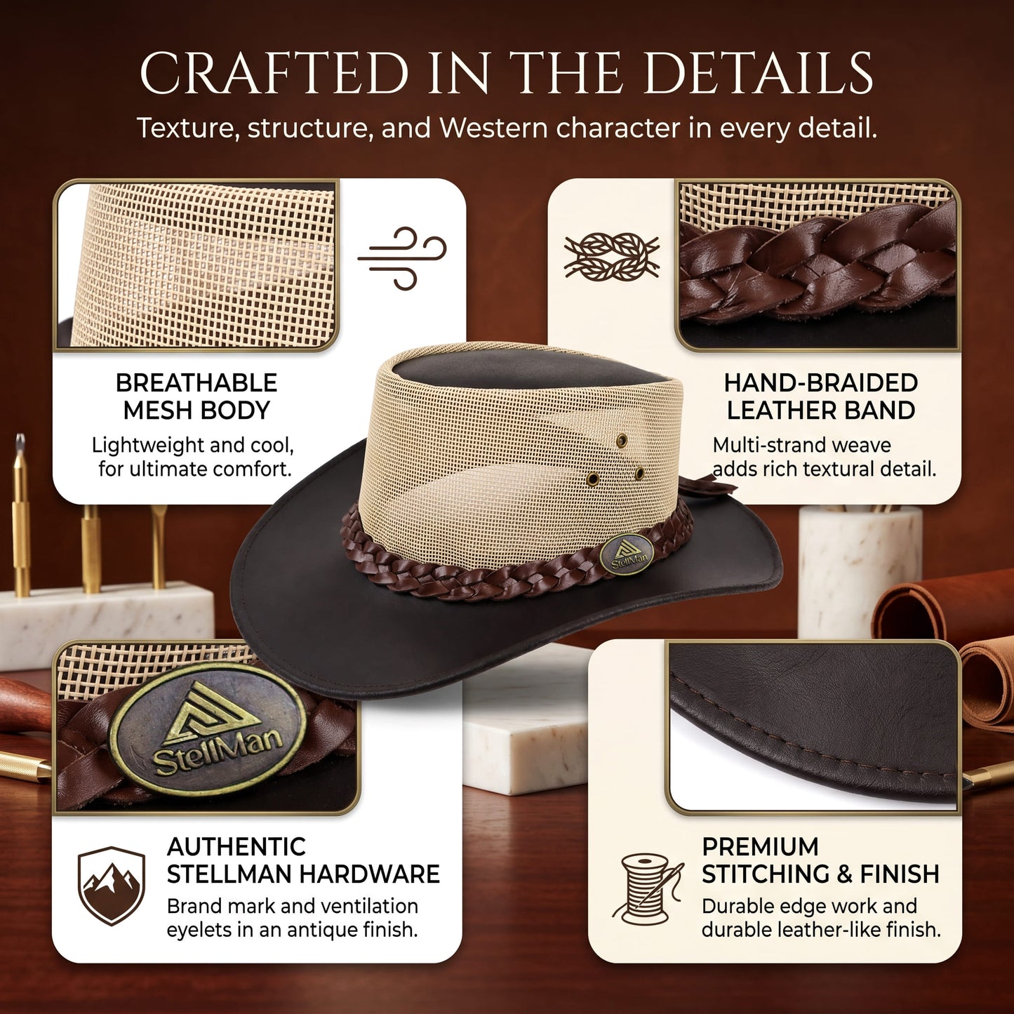 StellMan DesertWind Leather Hat
