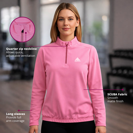 StellMan MotionScuba Quarter Zip Sweatshirt - Cotton Candy Pink