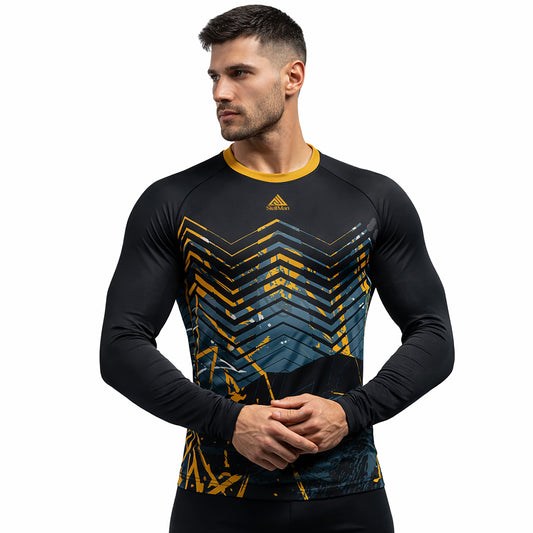StellMan Vector Rash Guard – Geometric MMA Training Top