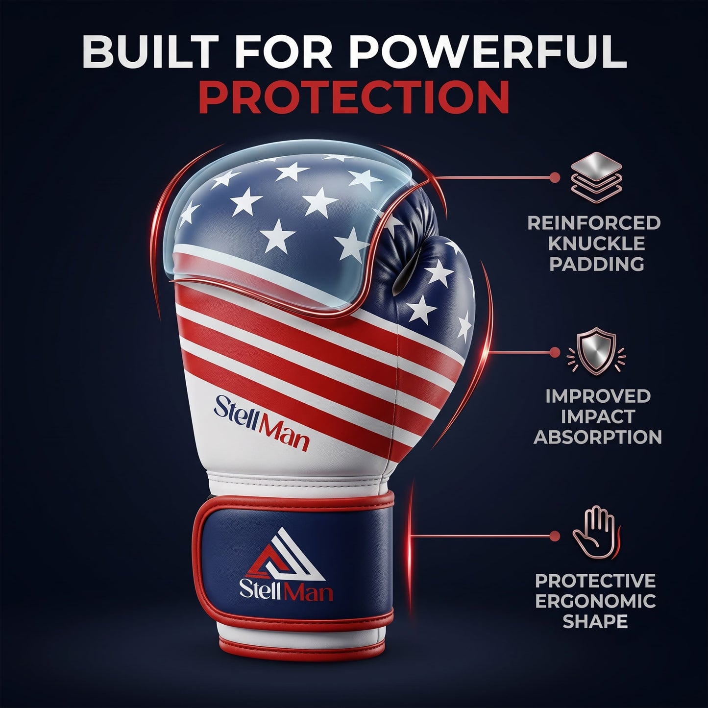Stellman Gladiator 2.0 Grappling Gloves-US Flag