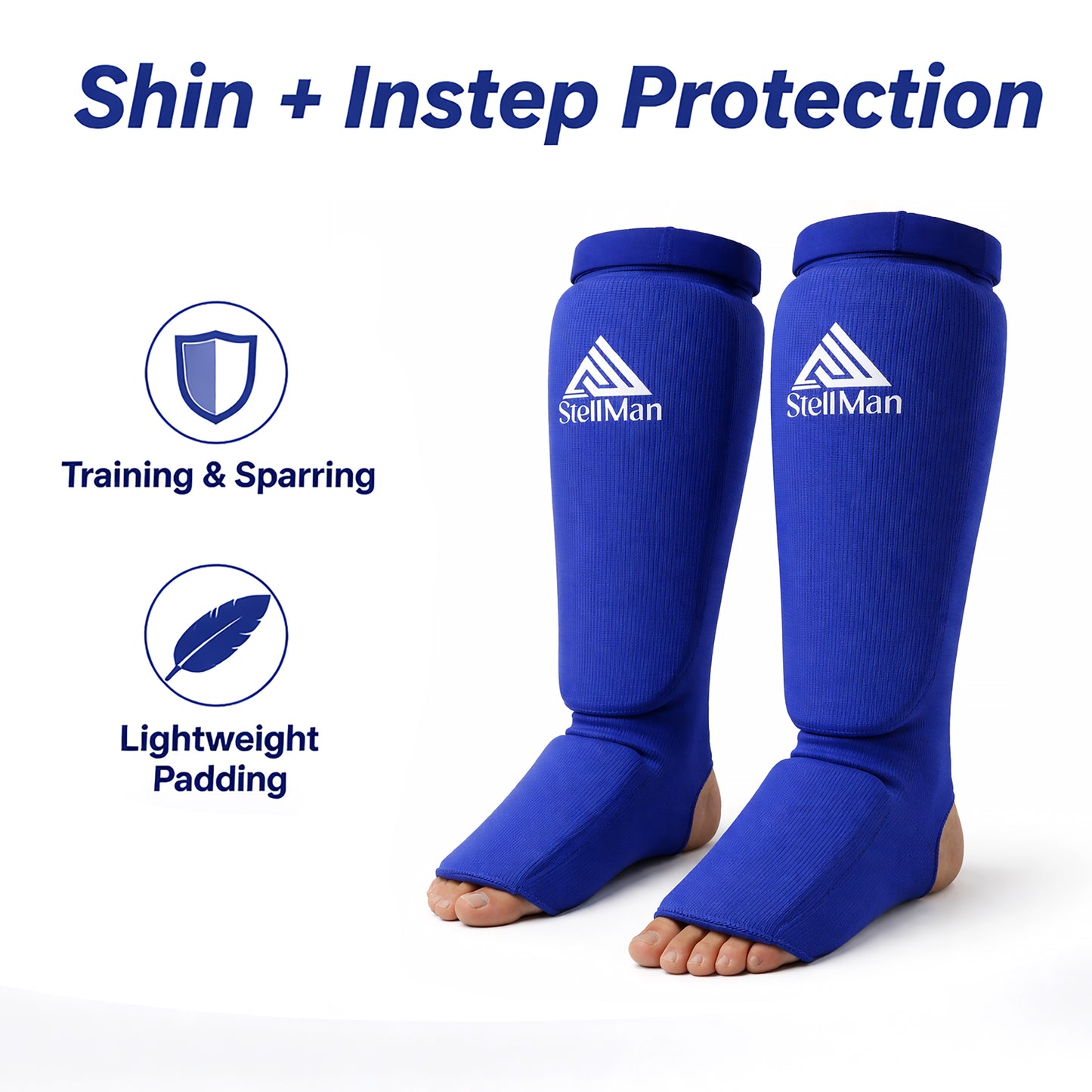 StellMan BlueCore Shin & Instep Guards – Lightweight EVA Protection