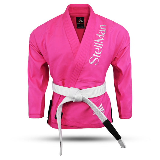StellMan Women’s Brazilian Jiu-Jitsu Gi- Pink BJJ Uniform with Free White Belt