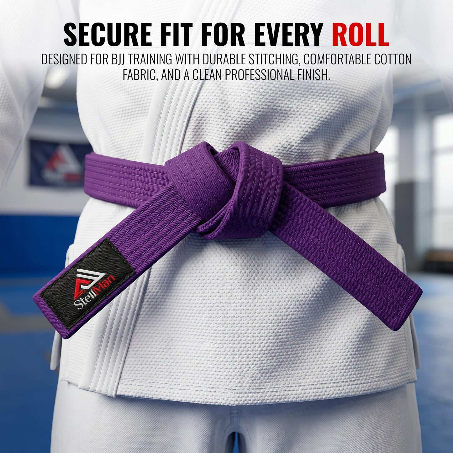 StellMan ValorBand Brazilian Jiu Jitsu Adults BJJ Purple Belt