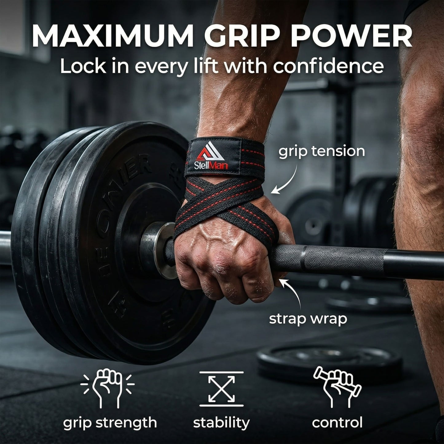 Heavy-Duty Figure 8 Lifting Straps – Deadlift & Weightlifting Grip Support