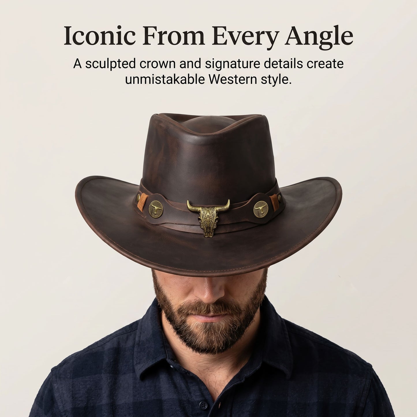 StellMan CanyonHorn Leather Hat